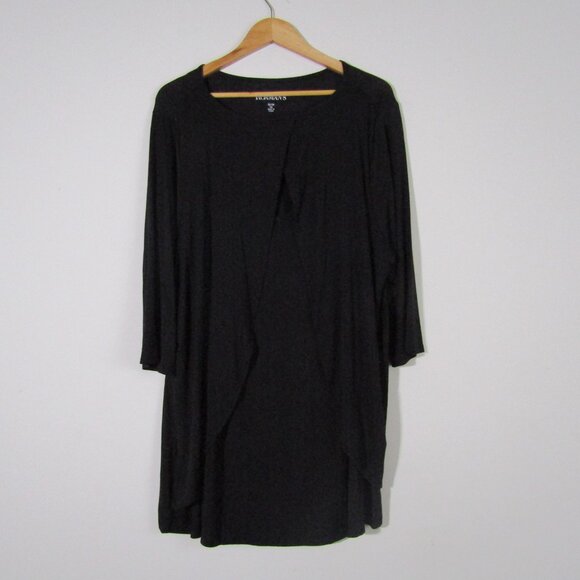 Roaman's Layered Shift Dress 1X Black Casual Classic Lagenlook Stretchy NWT - Picture 6 of 12